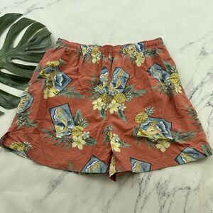 Tommy Bahama Mens Vintage Swim Trunks Size XL Pink Tropical Girl Print Floral